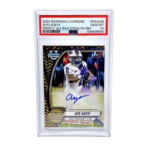 AYO ODEYI RC AUTO /24 PSA GEM MINT 10 POP 1 B&G STEALTH BOWMAN U PROSPECT 2024!